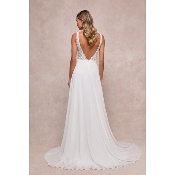 Lulus Forever Promised Dress XL White Wedding Chiffon Sequin Embroidered NWT - Picture 3 of 12